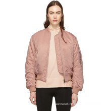 Nouveau blouson aviateur de couleur unie OEM pour femmes